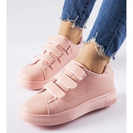 D/GMR Baskets Paré roses à fermeture velcro 1