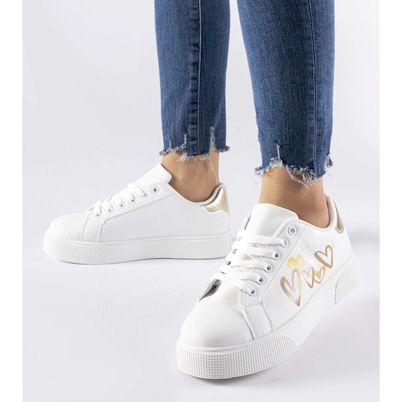 D/GMR Baskets blanches et or sur la plate-forme Montclair 2