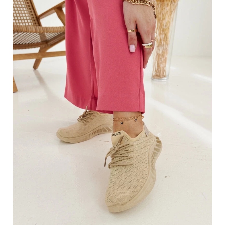 D/GMR Baskets Mira en tissu beige 1