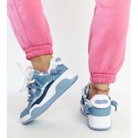 D/GMR Baskets bleues avec empiècements en tissu Melilot blanche 4
