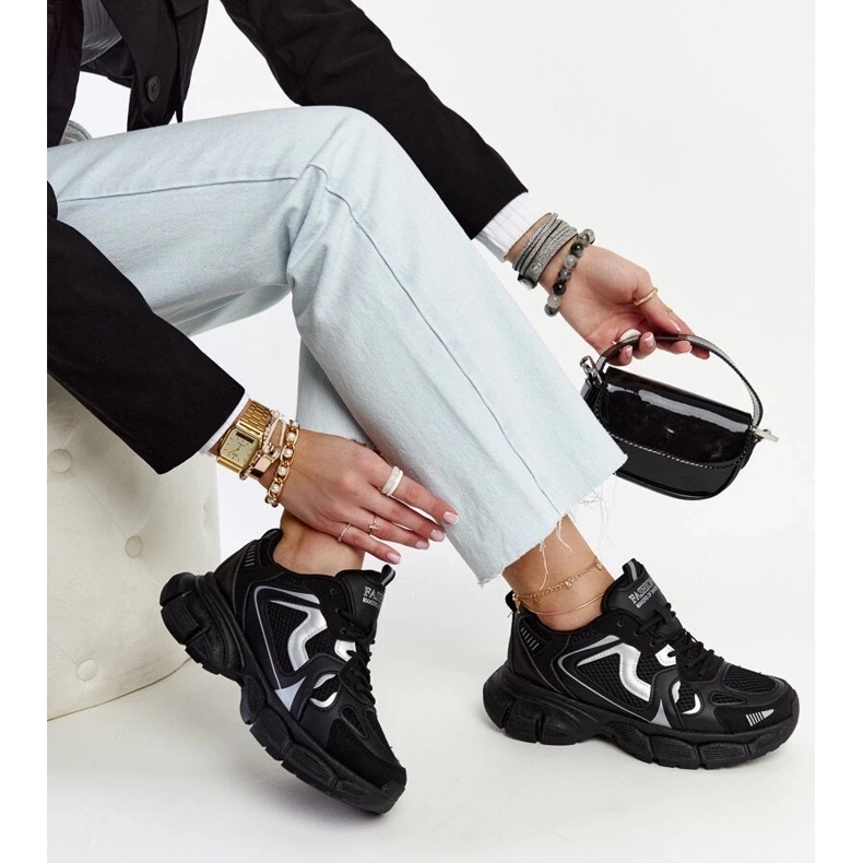 D/GMR Baskets noires à semelle massive jacobine le noir 2