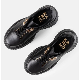 D/GMR Baskets en cuir noir sur la plate-forme Karino 2