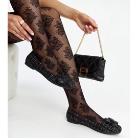 D/GMR Ballerines noires avec fleur Mateja décorative 2