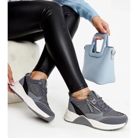 D/GMR Baskets grises brillantes sur la plateforme Makda 1