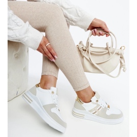 D/GMR Baskets blanches et beiges sur la plateforme Negisti 2