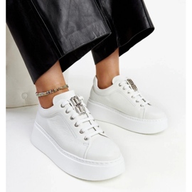 D/GMR Baskets Karino en cuir blanc 1