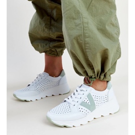 D/GMR Baskets ajourées en cuir blanc Vinceza blanche 4