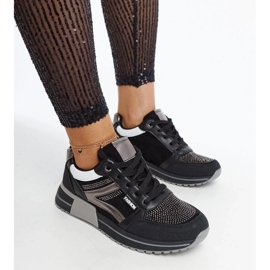 D/GMR Baskets à plateforme noires avec strass Mauli le noir 2