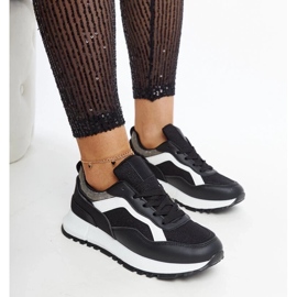 D/GMR Baskets plateforme noires à paillettes Evelia 1