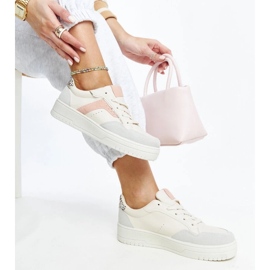 D/GMR Baskets à plateforme Walda blanches beige 1