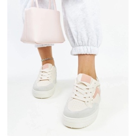D/GMR Baskets à plateforme Walda blanches beige 4