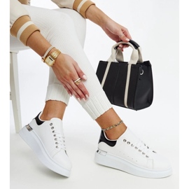 D/GMR Chaussures de sport blanches avec empiècement Meriana noir 1 D/GMR Chaussures de sport blanches avec empiècement Meriana noir 1