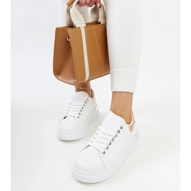 D/GMR Chaussures de sport blanches avec insert Meriana doré 1 D/GMR Chaussures de sport blanches avec insert Meriana doré 1