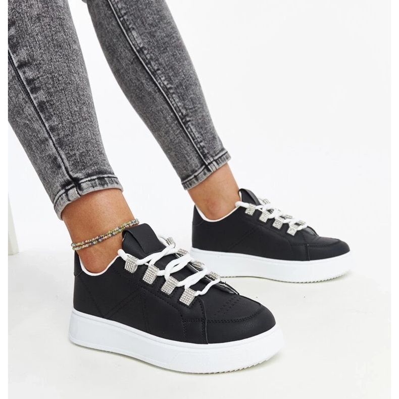 D/GMR Baskets Walida noires à semelle épaisse le noir 1