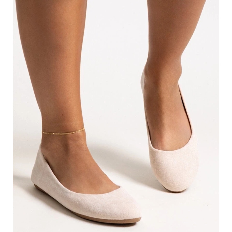 Ballerines beige clair en éco-daim Jala 2