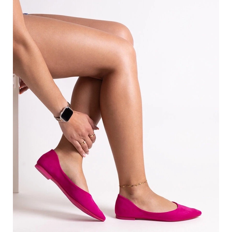 Ballerines Mays à bout pointu rose 2