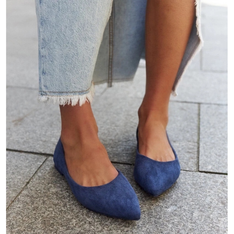 Ballerines Mays à bout pointu bleu 1