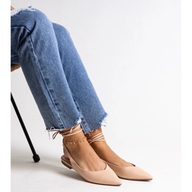 D/CEO Ballerines beiges nouées en éco-cuir Batra 2