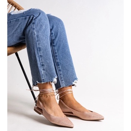 D/CEO Ballerines Safine roses à lacets et strass 2