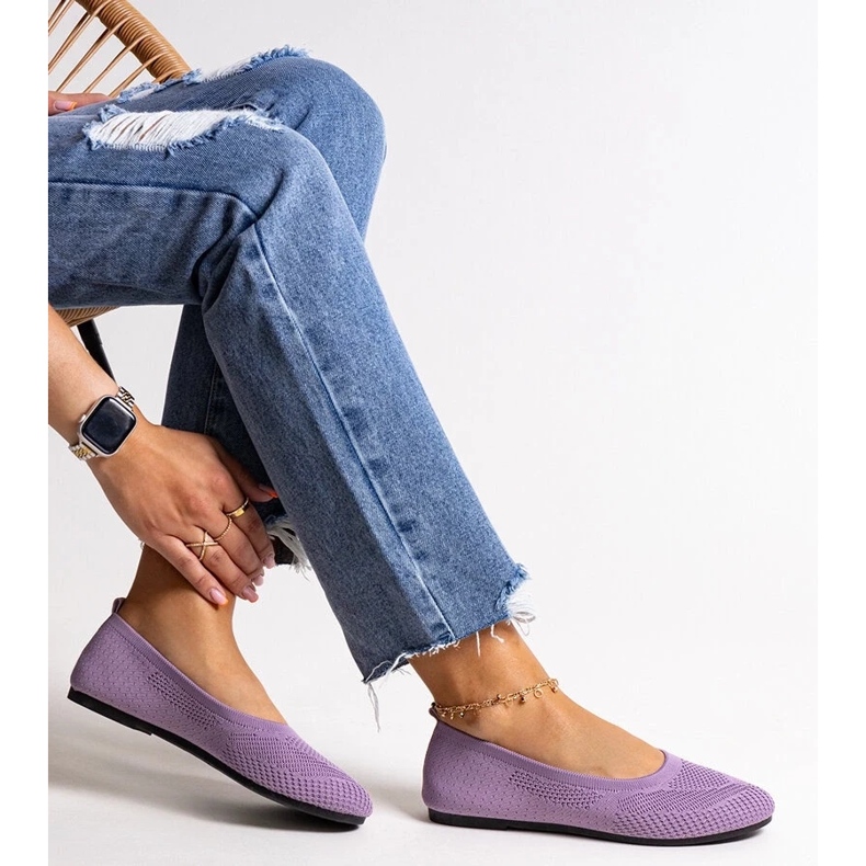 D/CEO Ballerines en tissu violet de Yafia 1