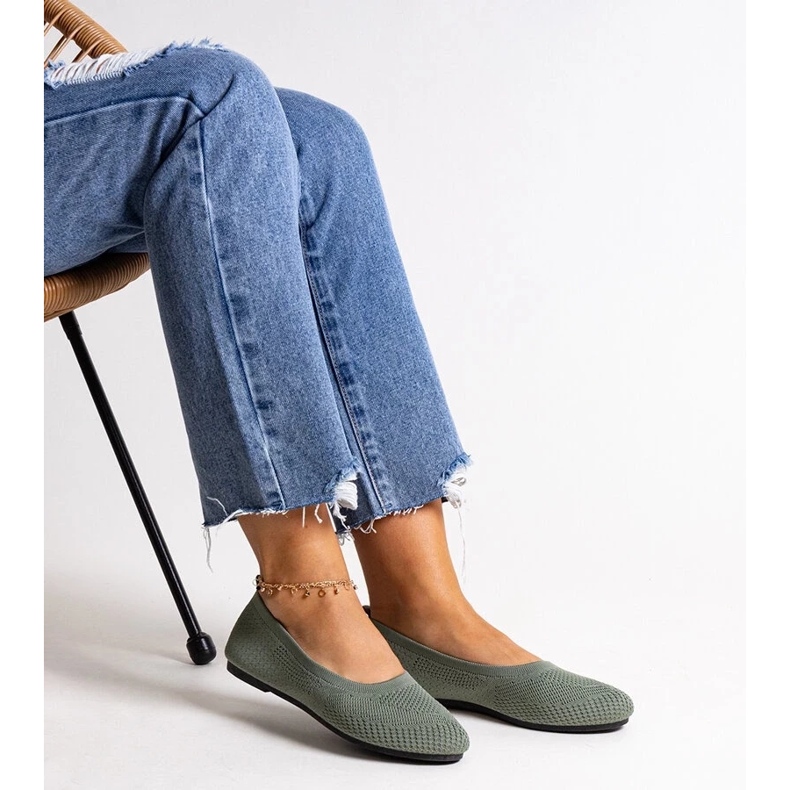 D/CEO Ballerines en tissu vert de Yafia 2