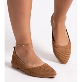 D/CEO Ballerines Wendana en tissu caramel brun 1