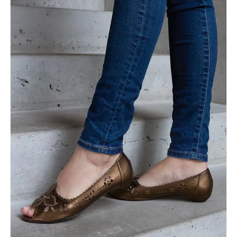 D/CEO Ballerines marron ajourées à bout ouvert de Ursull brun 2