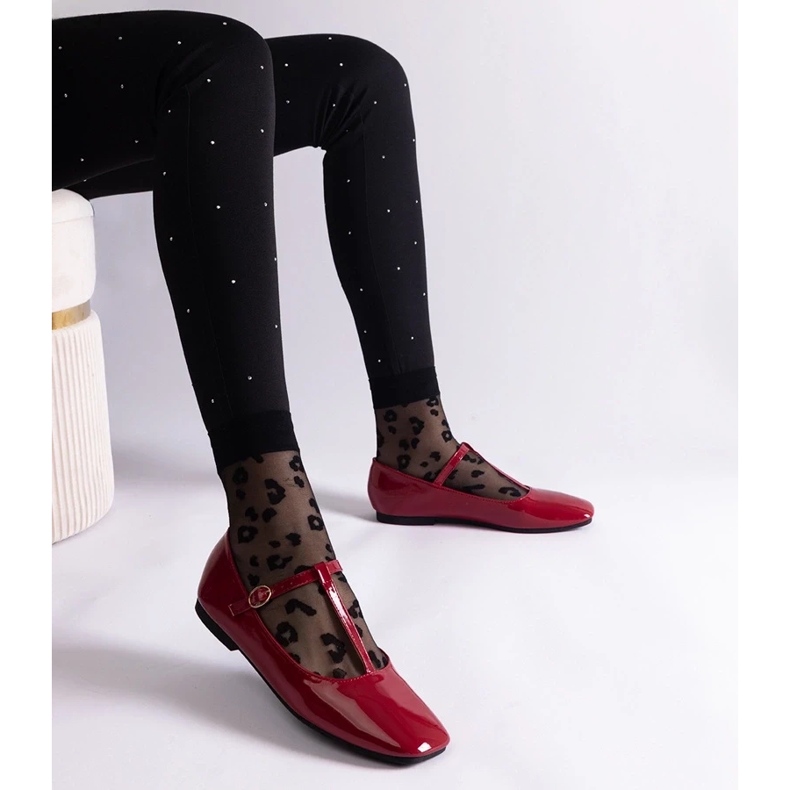 D/CEO Ballerines vernies rouges avec ceinture de Marseille 2