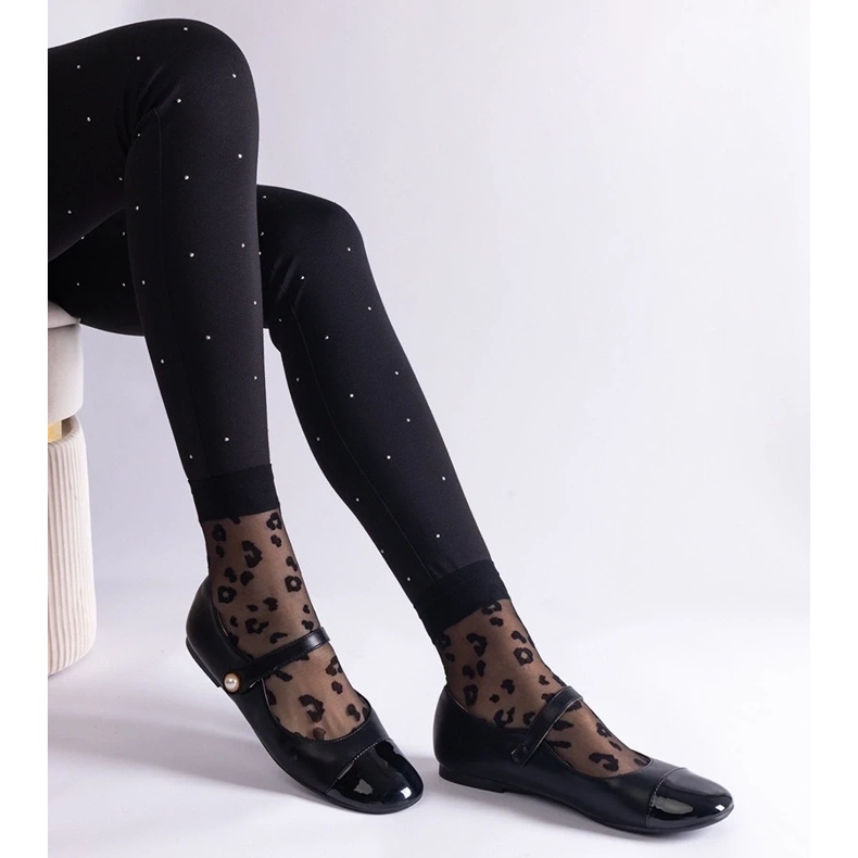 D/CEO Ballerines noires à bout verni, fermées par velcro Jaurès le noir 1