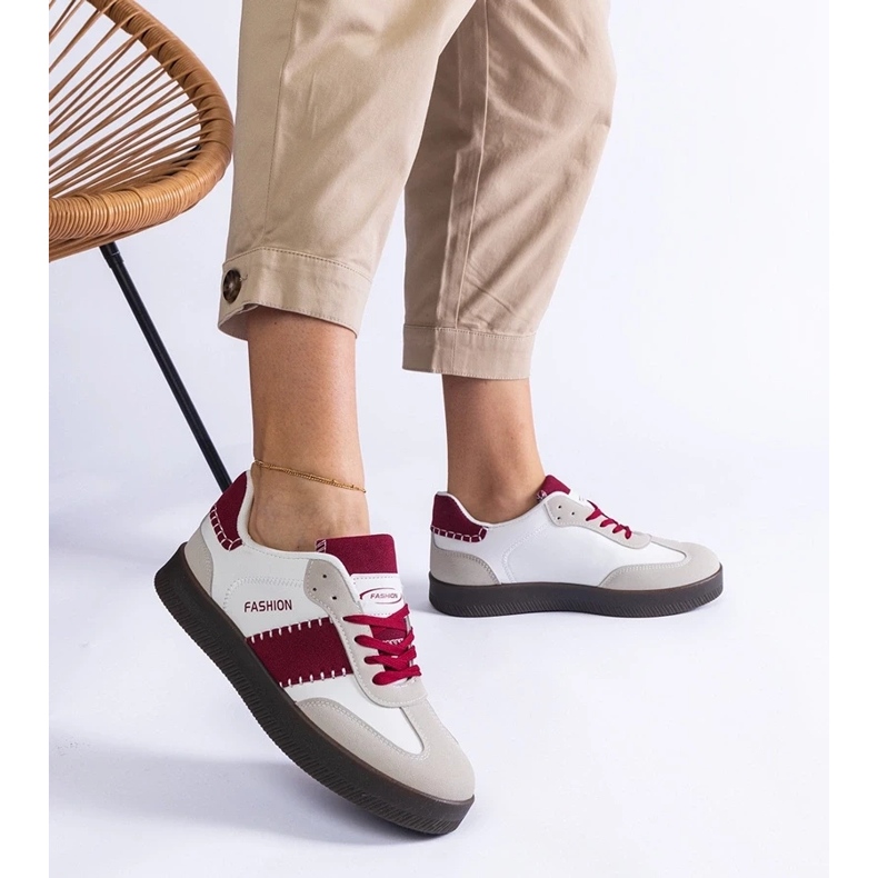 D/CEO Baskets à plateforme bordeaux avec surpiqûres Puente rouge 2 D/CEO Baskets à plateforme bordeaux avec surpiqûres Puente rouge 2