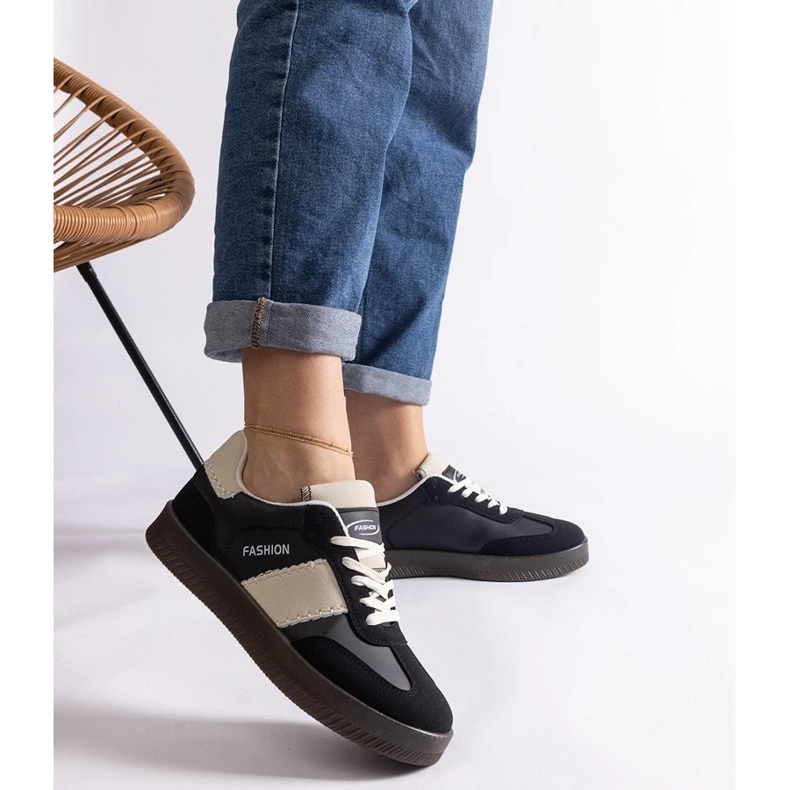 D/CEO Baskets à plateforme noires avec surpiqûres Puente le noir 2