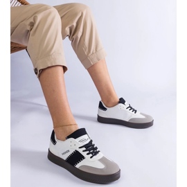 D/CEO Baskets blanches sur la plate-forme de couture puente 1