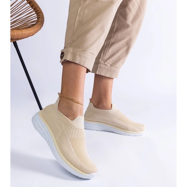 D/CEO Baskets de sport à enfiler Aquilina beiges 2 D/CEO Baskets de sport à enfiler Aquilina beiges 2