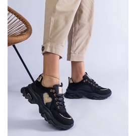 D/CEO Baskets à plateforme noires avec un coeur Martinez le noir 2