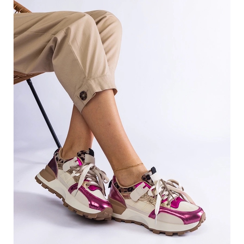 D/CEO Baskets roses décorées d'un motif animal soria 1