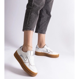 D/CEO Baskets blanches et argentées avec semelle en caoutchouc Quica 4