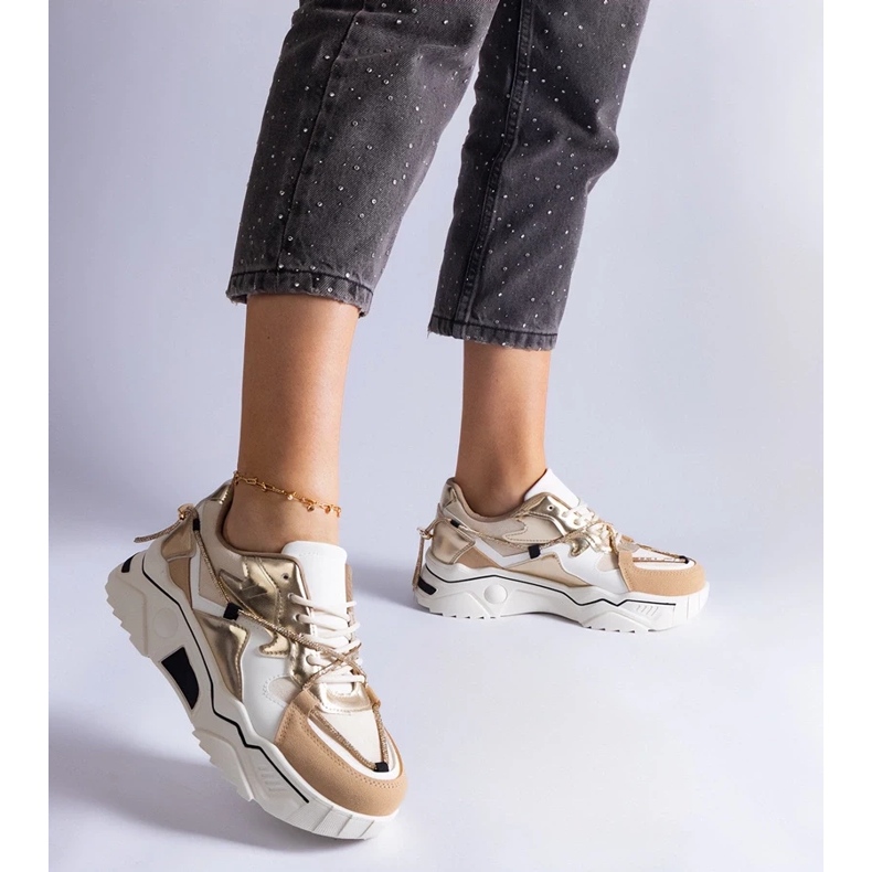 D/CEO Baskets beiges ornées d'un cordon Valdez en zircon 2