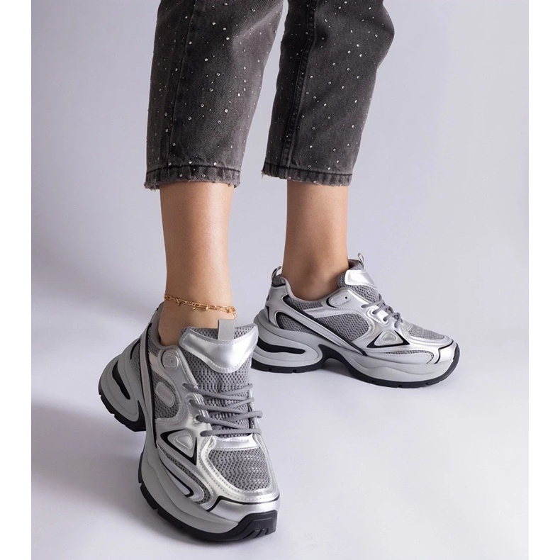 D/CEO Baskets argentées à semelle massive Adom 1