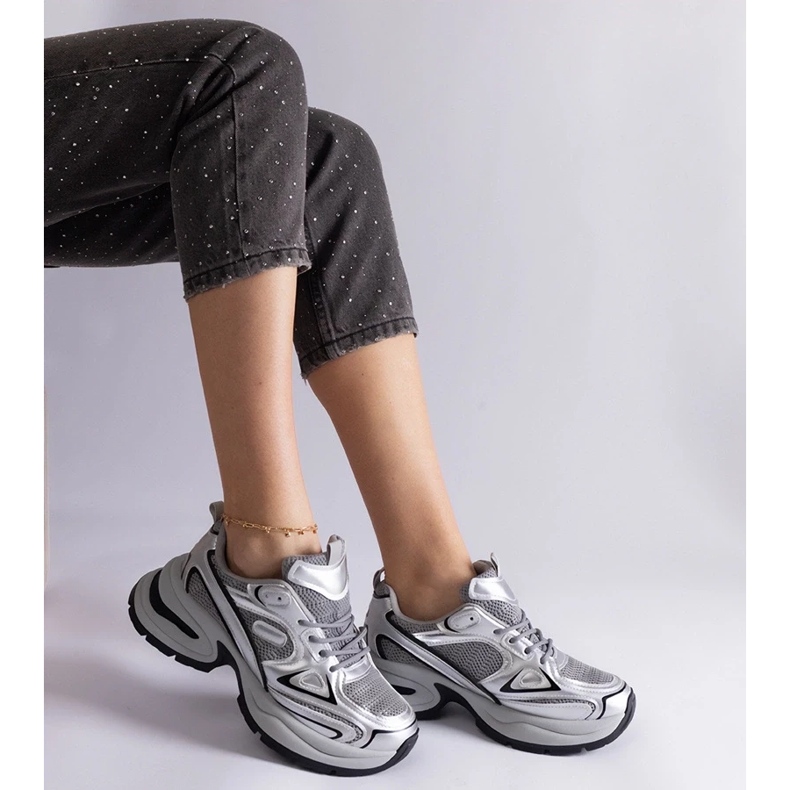 D/CEO Baskets argentées à semelle massive Adom 2