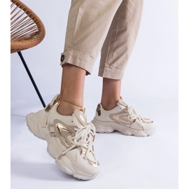 D/CEO Baskets sportives féminines beige sur une semelle massive de privilège 2 D/CEO Baskets sportives féminines beige sur une semelle massive de privilège 2