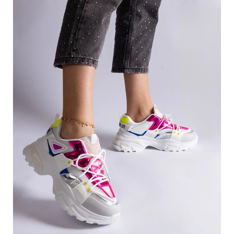 D/CEO Baskets de sport Sulamita blanches et roses 1