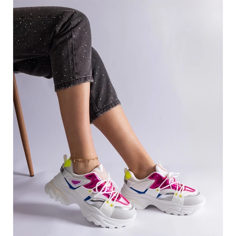 D/CEO Baskets de sport Sulamita blanches et roses 2