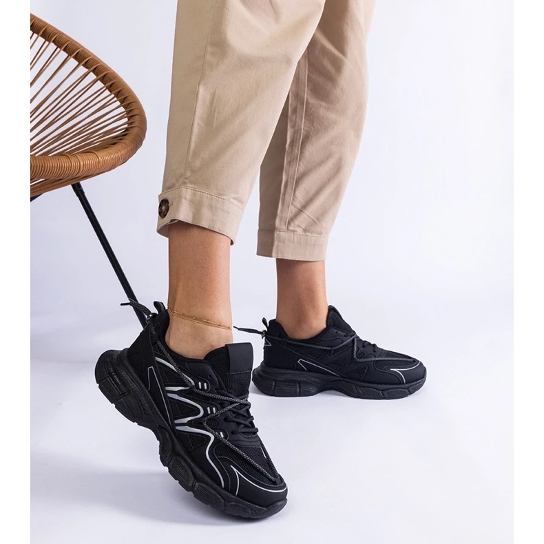 D/CEO Baskets noires pour femmes à semelle massive Colunga 2