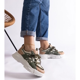 D/CEO Baskets femme vertes et beiges Alva 2