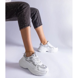 D/CEO Baskets blanches avec empiècements pailletés Rigel 1