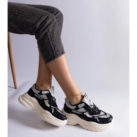 D/CEO Baskets noires avec empiècements pailletés Rigel le noir 1 D/CEO Baskets noires avec empiècements pailletés Rigel le noir 1