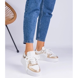 D/CEO Baskets blanches et or sur la plate-forme Ivalda d'or 2 D/CEO Baskets blanches et or sur la plate-forme Ivalda d'or 2