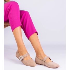 D/CEO Ballerines beiges décorées d'une boucle avec des cristaux Demetra 1