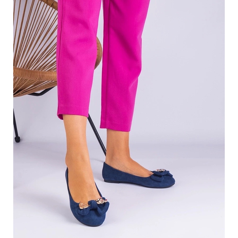 D/CEO Ballerines classiques de la Marine avec un arc masol 2