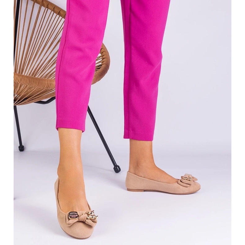 D/CEO Ballerines classiques beige avec un arc masol 2